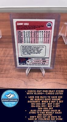 Cheap Sneaks Footwear/Sports Cards Baseball Card Sammy Sosa RC 1990 Fleer #548 Chicago White Sox