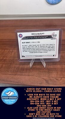 Cheap Sneaks Footwear/Sports Cards Baseball Card Seiya Suzuki 2022 Topps Update #US259 Chicago Cubs