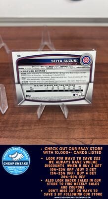 Cheap Sneaks Footwear/Sports Cards Baseball Card Seiya Suzuki 2023 Bowman #93 Chicago Cubs