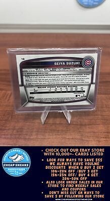 Cheap Sneaks Footwear/Sports Cards Baseball Card Seiya Suzuki 2023 Bowman Chrome #16 Chicago Cubs