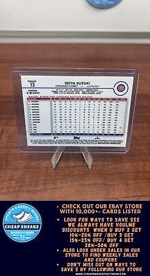 Cheap Sneaks Footwear/Sports Cards Baseball Card Seiya Suzuki 2024 Topps Chrome Silver Refractor #13 Chicago Cubs