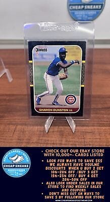 Cheap Sneaks Footwear/Sports Cards Baseball Card Shawon Dunston 1987 Leaf #128 Chicago Cubs
