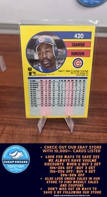 Cheap Sneaks Footwear/Sports Cards Baseball Card Shawon Dunston 1991 Fleer #420b Chicago Cubs