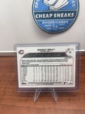 Cheap Sneaks Footwear/Sports Cards Baseball Card Sonny Gray 2022 Topps Chrome Ben Baller Orange Refractors #76 Reds /25