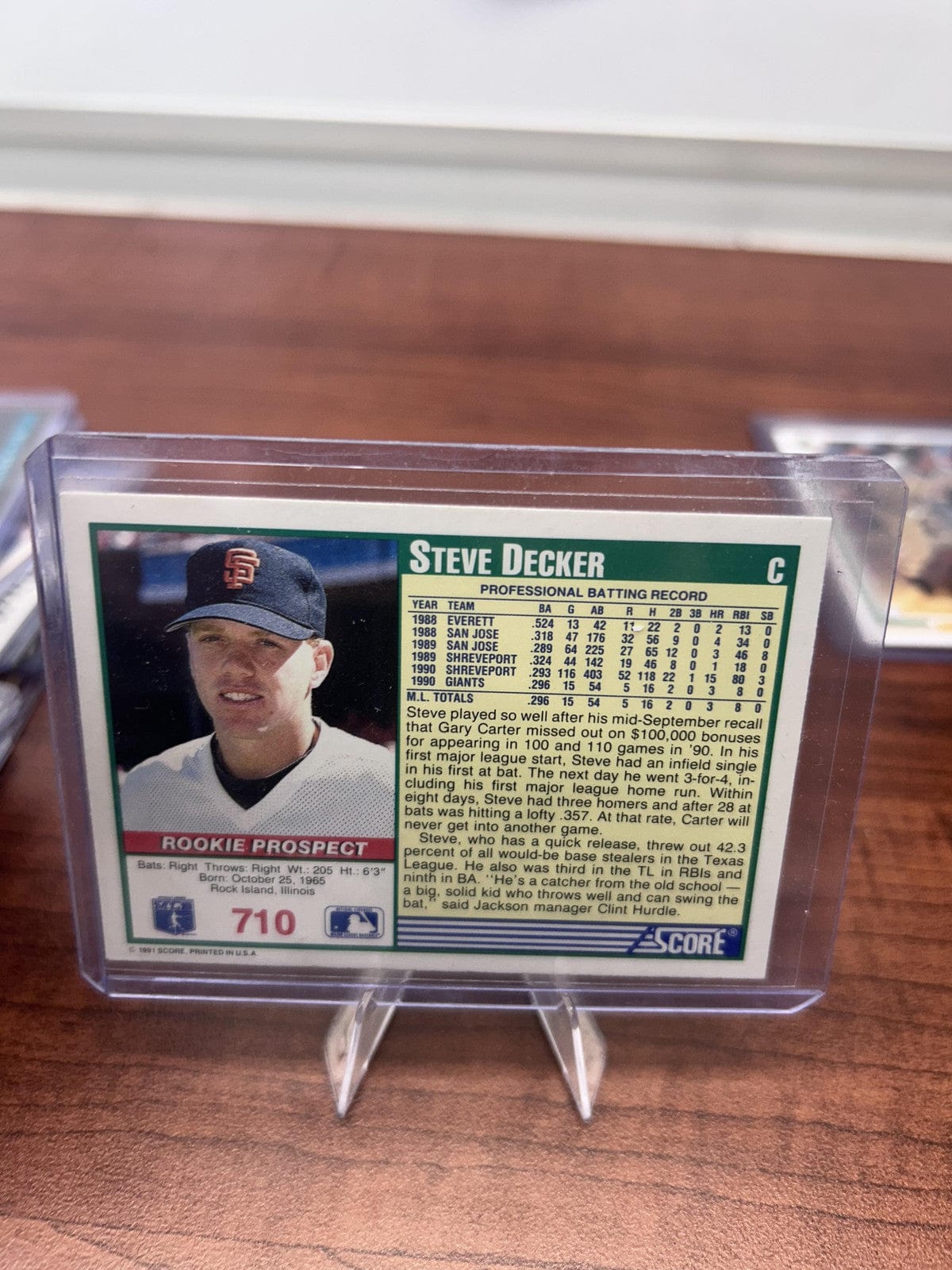 Cheap Sneaks Footwear/Sports Cards Baseball Card Steve Decker RC 1991 Score #710 San Francisco Giants