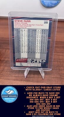 Cheap Sneaks Footwear/Sports Cards Baseball Card Steve Farr 1988 Fleer #256 Kansas City Royals
