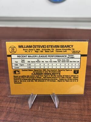 Cheap Sneaks Footwear/Sports Cards Baseball Card Steve Searcy RC 1989 Donruss #29a Detroit Tigers