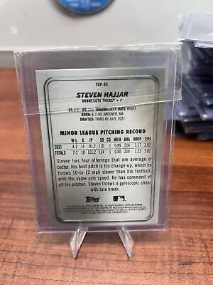 Cheap Sneaks Footwear/Sports Cards Baseball Card Steven Hajjar 2022 Bowman Platinum Top Prospects #TOP-85 Minnesota Twi
