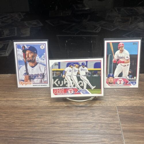 Cheap Sneaks Footwear/Sports Cards Baseball Card Texas Rangers 3 Card Lot Marcus Semiannual, Nathaniel Lowe, Team Card