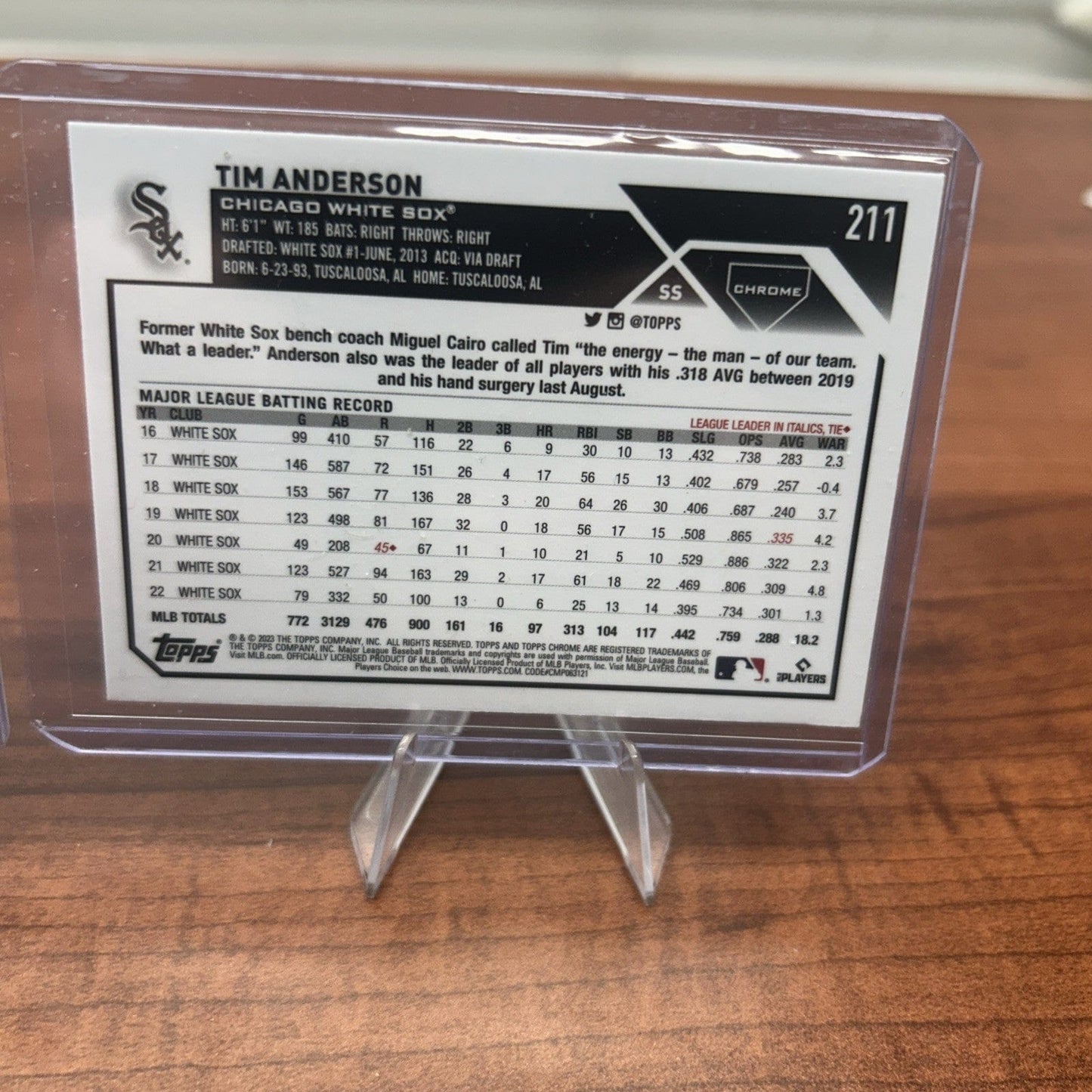 Cheap Sneaks Footwear/Sports Cards Baseball Card Tim Anderson 2023 Topps Chrome Negative Refractor #211 White Sox