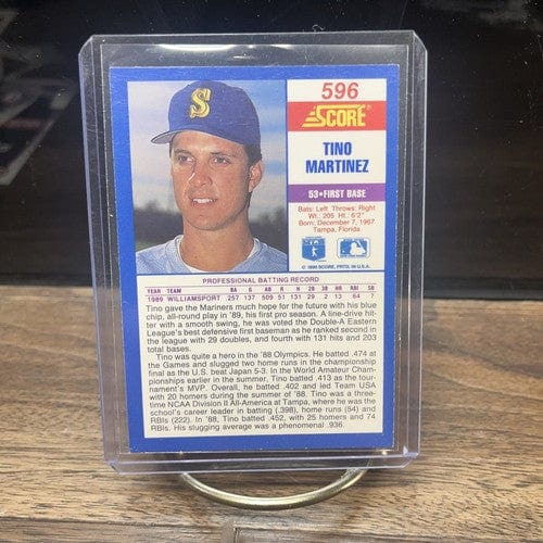Cheap Sneaks Footwear/Sports Cards Baseball Card Tino Martinez 1990 Score Rookie Card #596 Seattle Mariners