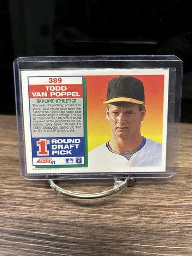 Cheap Sneaks Footwear/Sports Cards Baseball Card Todd Van Poppel 1991 Score 1ST Round Draft Pick RC #389 Oakland Athlet