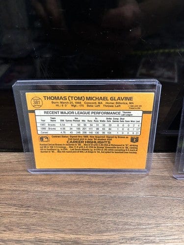 Cheap Sneaks Footwear/Sports Cards Baseball Card Tom Glavine HOF Atlanta Braves Lot(2) 1988 Donruss RC#644, 1989 Donrus