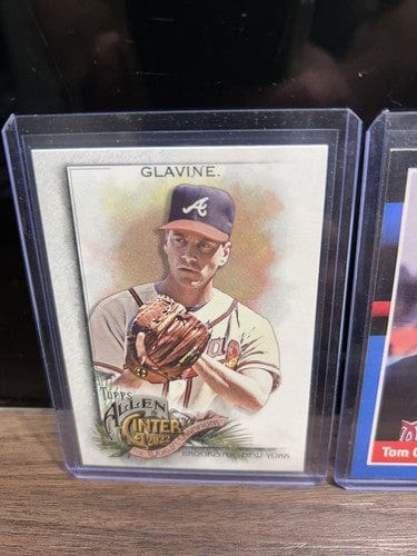 Cheap Sneaks Footwear/Sports Cards Baseball Card Tom Glavine HOF Atlanta Braves Lot(2) 1988 Donruss RC#644, 2022 Allen&