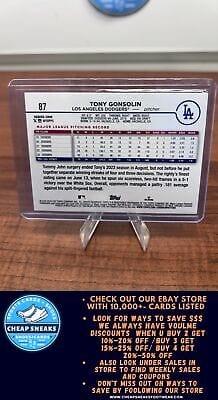 Cheap Sneaks Footwear/Sports Cards Baseball Card Tony Gonsolin 2024 Topps Gold Foil #87 Los Angeles Dodgers
