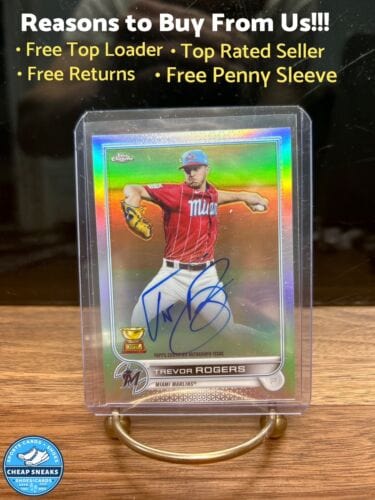 Cheap Sneaks Footwear/Sports Cards Baseball Card Trevor Rodgers 2022 Topps Chrome Refractor Auto /499 Miami Marlins Sp