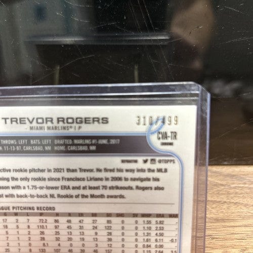 Cheap Sneaks Footwear/Sports Cards Baseball Card Trevor Rodgers 2022 Topps Chrome Refractor Auto /499 Miami Marlins Sp