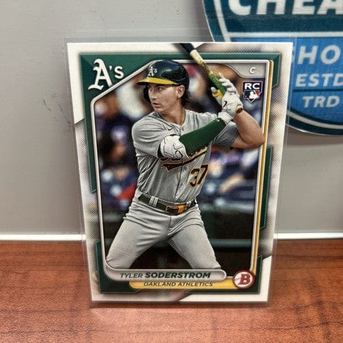 Cheap Sneaks Footwear/Sports Cards Baseball Card Tyler Soderstrom 2024 Bowman Base Rookie Card 2 Card Lot #15 Oakland A