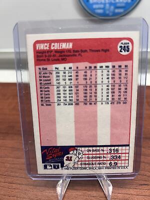 Cheap Sneaks Footwear/Sports Cards Baseball Card Vince Coleman 1990 Fleer Canadian #245 St. Louis Cardinals