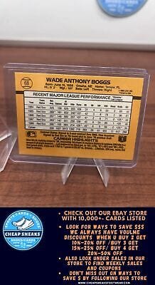 Cheap Sneaks Footwear/Sports Cards Baseball Card Wade Boggs 1989 Donruss #68 Boston Red Sox
