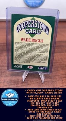 Cheap Sneaks Footwear/Sports Cards Baseball Card Wade Boggs 1991 Score Cooperstown #B1 Boston Red Sox