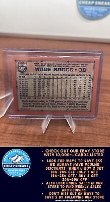 Cheap Sneaks Footwear/Sports Cards Baseball Card Wade Boggs 1991 Topps #450b Boston Red Sox
