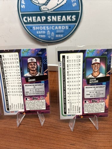 Cheap Sneaks Footwear/Sports Cards Baseball Card Washington Nationals 2024 Topps Chrome Cosmic Lot Young, Abrams, Rutle