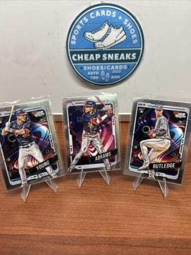 Cheap Sneaks Footwear/Sports Cards Baseball Card Washington Nationals 2024 Topps Chrome Cosmic Lot Young, Abrams, Rutle