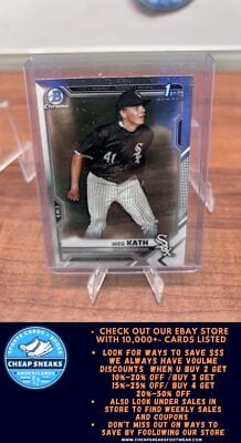 Cheap Sneaks Footwear/Sports Cards Baseball Card Wes Kath 2021 Bowman Draft Chrome #BDC-43 Chicago White Sox