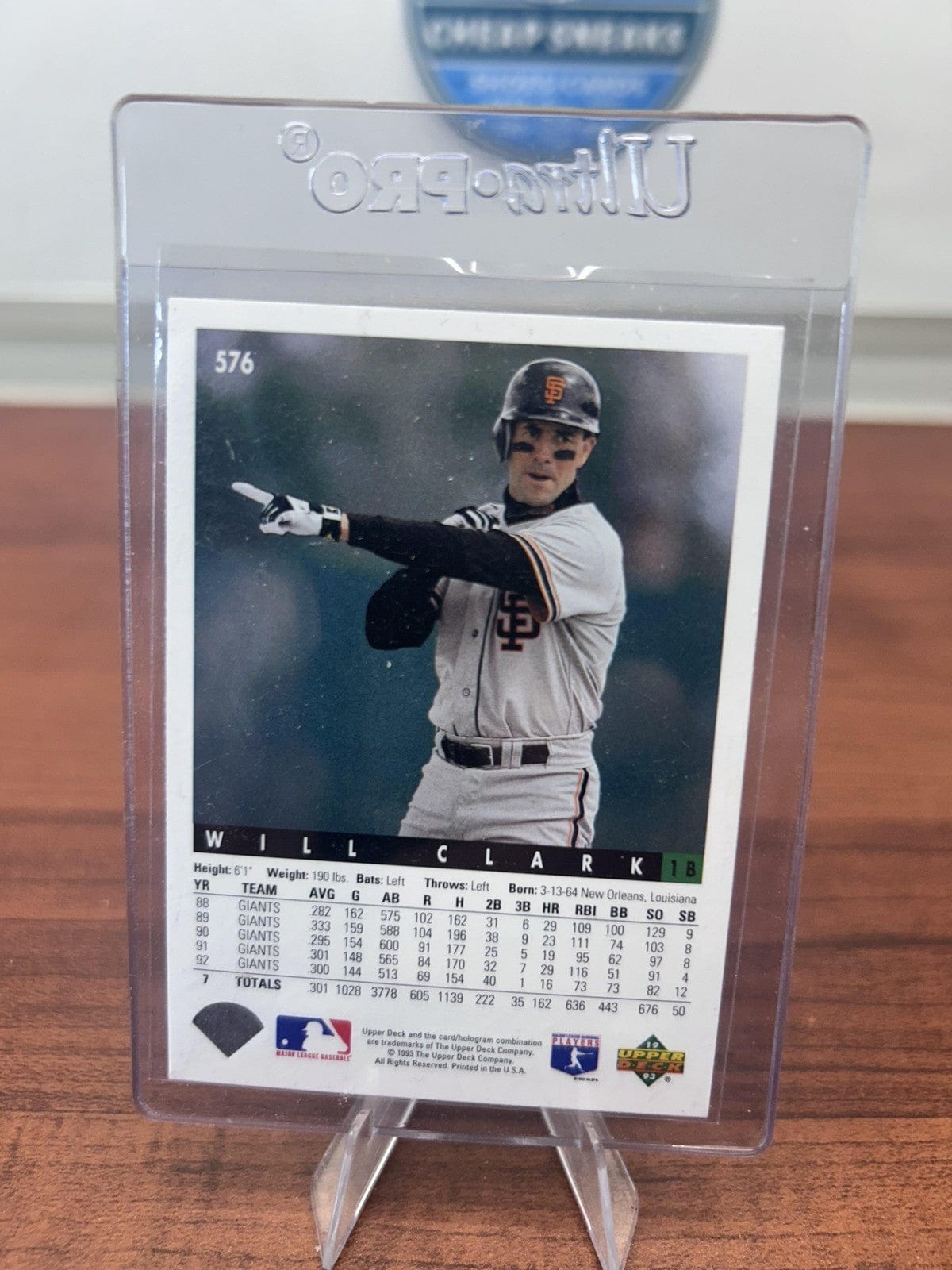 Cheap Sneaks Footwear/Sports Cards Baseball Card Will Clark 1993 Upper Deck #576 San Francisco Giants