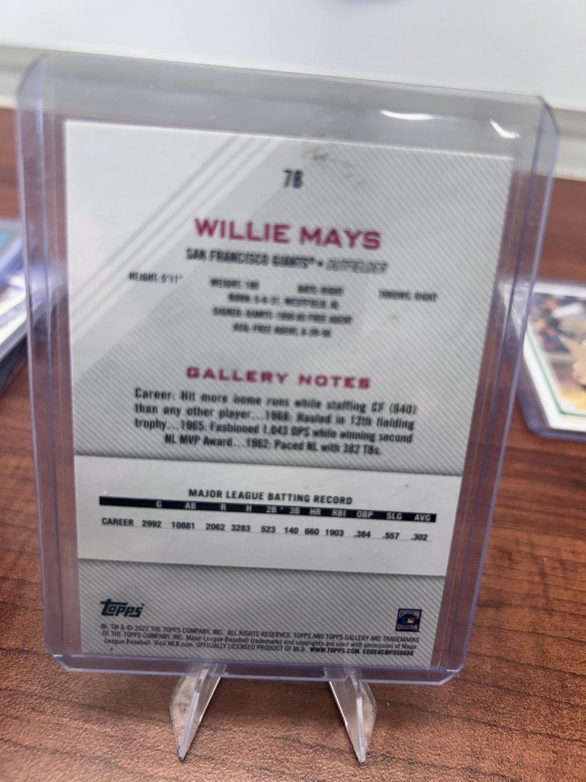 Cheap Sneaks Footwear/Sports Cards Baseball Card Willie Mays 2022 Topps Gallery #78 San Francisco Giants