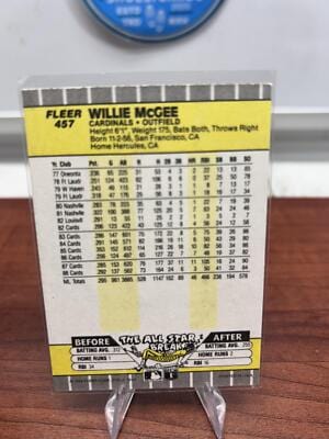 Cheap Sneaks Footwear/Sports Cards Baseball Card Willie McGee 1989 Fleer #457 St. Louis Cardinals