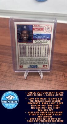 Cheap Sneaks Footwear/Sports Cards Baseball Card Willie Randolph 1988 Score #266 New York Yankees