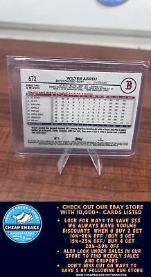 Cheap Sneaks Footwear/Sports Cards Baseball Card Wilyer Abreu RC 2024 Topps #672 Boston Red Sox