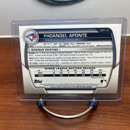 Cheap Sneaks Footwear/Sports Cards Baseball Card Yhoangel Aponte 2023 1st Bowman Prospect 1st Edition Sky Blue BP-110 B