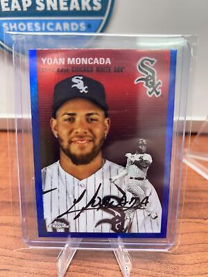 Cheap Sneaks Footwear/Sports Cards Baseball Card Yoán Moncada 2023 Topps Chrome Platinum Anniversary Blue Prism Refrac