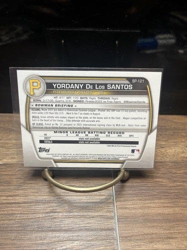 Cheap Sneaks Footwear/Sports Cards Baseball Card Yordany De Los Santos 2023 Bowman Prospect Base Paper Pittsburgh Pirat