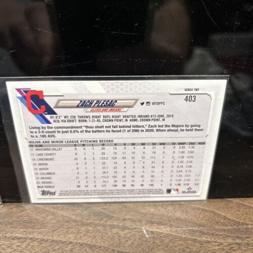 Cheap Sneaks Footwear/Sports Cards Baseball Card Zach Please Cleveland Gurdians Lot(2) 2021 &2022 Topps Series 2 #403,#