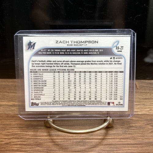 Cheap Sneaks Footwear/Sports Cards Baseball Card Zach Thompson 2022 Topps Chrome #RA-ZT RC ROOKIE AUTO Florida Marlins