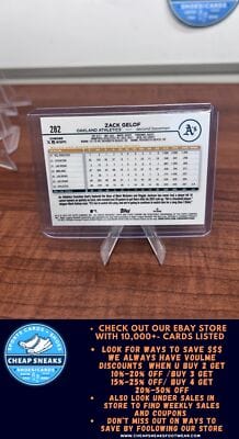 Cheap Sneaks Footwear/Sports Cards Baseball Card Zack Gelof RC 2024 Topps Chrome Prism Refractors #282 Oakland Athletic