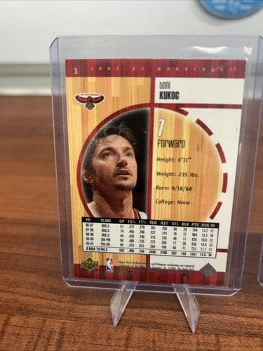 Cheap Sneaks Footwear/Sports Cards Basketball Card 2001-02 Upper Deck Hardcourt Toni Kukoc #3 + Bonus Card Hawks, Bulls
