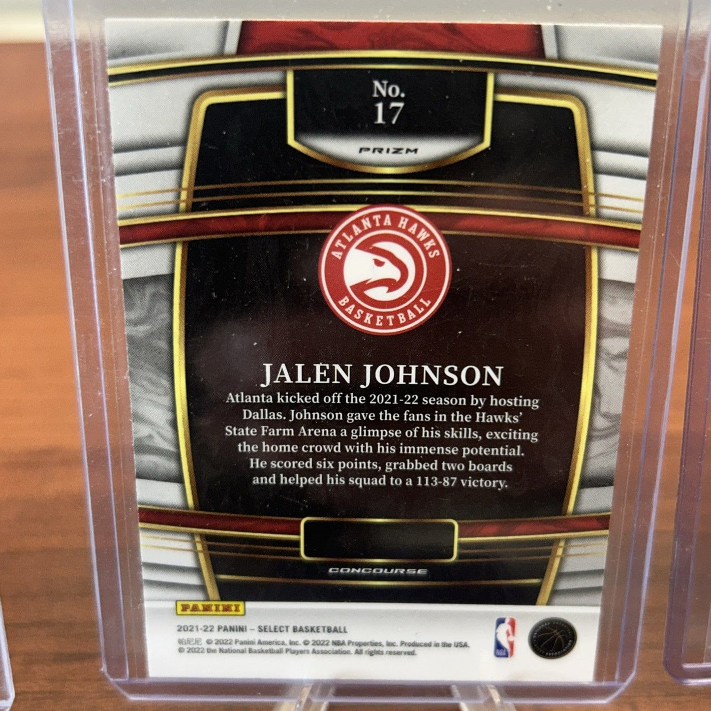 Cheap Sneaks Footwear/Sports Cards Basketball Card 2021-22 Panini Select Concourse Blue Shimmer Prizm #17 Jalen Johnson (