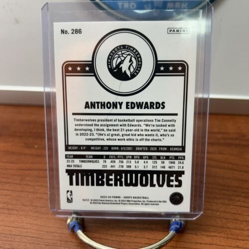 Cheap Sneaks Footwear/Sports Cards Basketball Card 2023-24 Panini NBA Hoops #286 Anthony Edwards - Minnesota Timberwolves