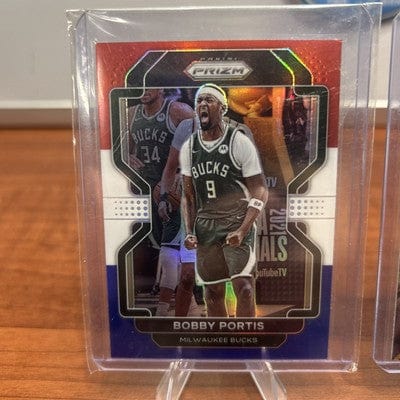 Cheap Sneaks Footwear/Sports Cards Basketball Card Bobby Portis 2021-22 Prizm Basketball Red White Blue Prizm #87 Milwauk
