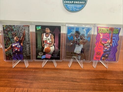 Cheap Sneaks Footwear/Sports Cards Basketball Card Damon Stoudamire Lot Toronto Raptor 96-97 Fleet Ultra/1997 Hoops Fly W