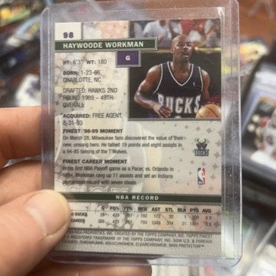 Cheap Sneaks Footwear/Sports Cards Basketball Card Haywoode Workman 1999 Topps Finest #98 With Wax Coating Milwaukee Buck