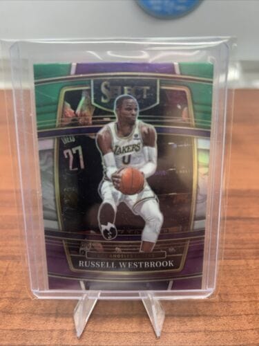 Cheap Sneaks Footwear/Sports Cards Basketball Card Russell Westbrook 2022 Panini Select Tri Color Green White Purple Lake