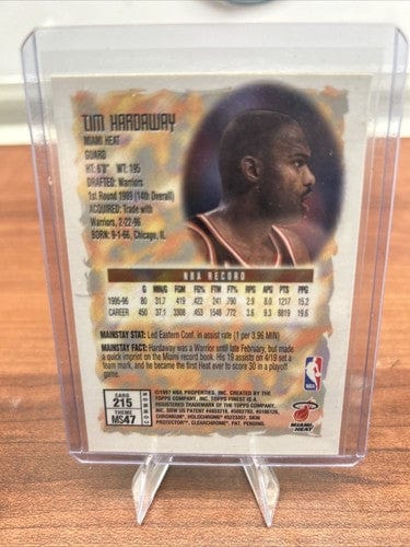 Cheap Sneaks Footwear/Sports Cards Basketball Card TIM HARDAWAY 1996-97 Topps Finest MAINSTAYS REFRACTOR #215 Heat (W/ Co