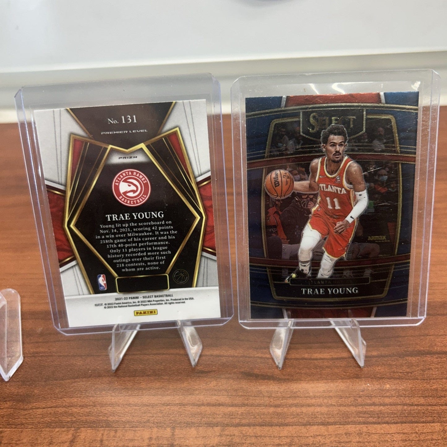 Cheap Sneaks Footwear/Sports Cards Basketball Card Trae Young 2021-22 Panini Select Premier Blue Shimmer Prizm #131+Bonu