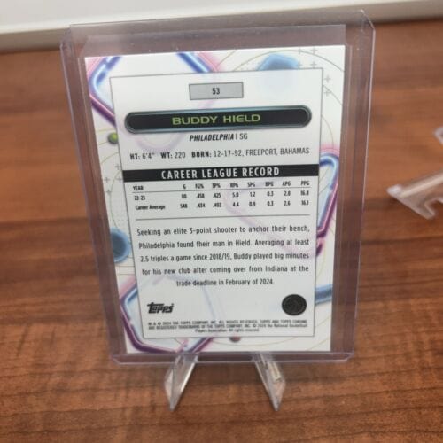 Cheap Sneaks Footwear/Sports Cards Buddy Hield 2024 Topps Chrime Chrome Cosmic Blue Moon Refractor NBA